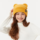 Winter Bear Ear Beanie Warm Knit Full Face Cover Balaclava Ski Hats for Men and Women