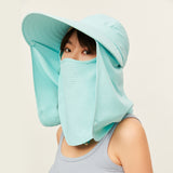 Unisex Sun Protection Fishing Hat with Face Neck Cover Flap Hiking Cap UPF 50+