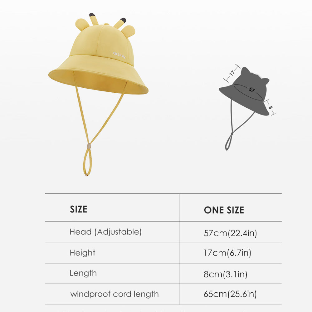 Kid's Cartoon Large Brim Sun Bucket Hat UPF 50+