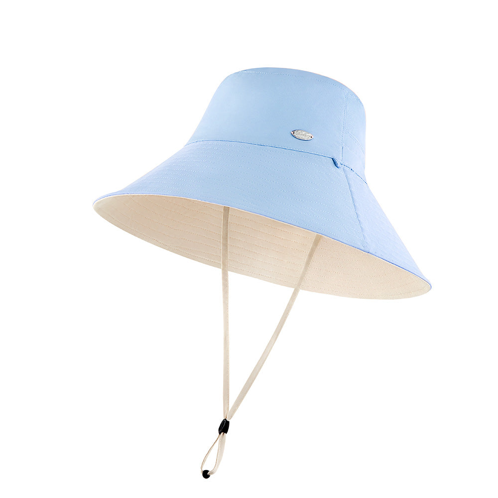 Women's Large Brim UV Protection  Reversible Double-Side-Wear Bucket Hat UPF 50+
