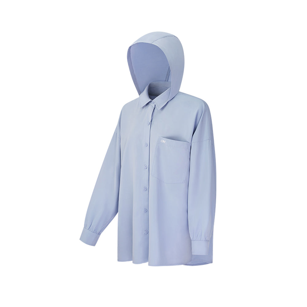 Women's Sun Protection Shirt with Removable Hat Loose Hoodie UPF50+