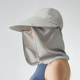 Unisex Fishing Hiking Sun Protection Face Neck Cover Flap Hat UPF 50+