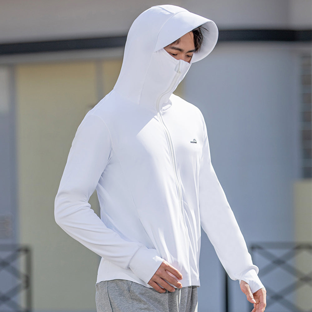 Men's Fishing Large Brim Face Cover Quick-Dry Sun Protective Jacket UPF50+
