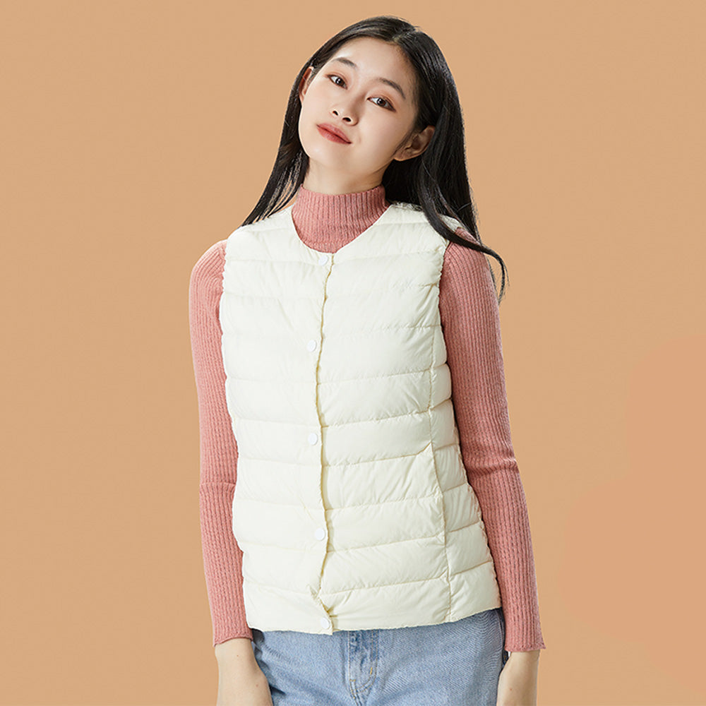 Women's Padded Down Vest Warm for Winter Fall