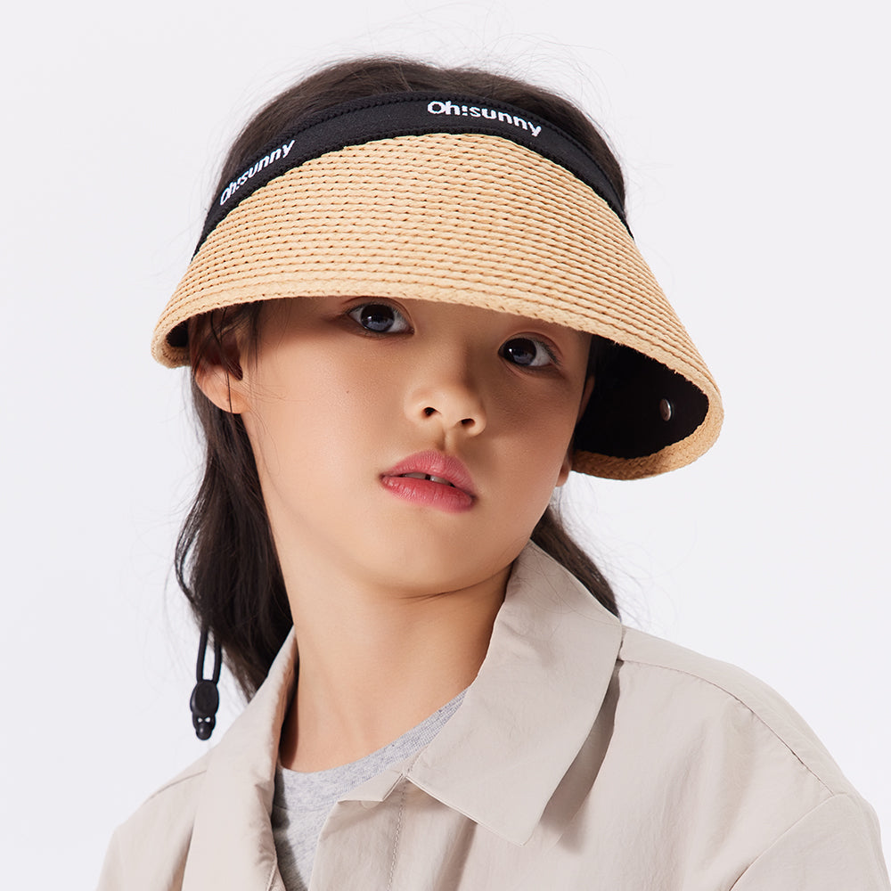 Kid's Wide Brim Sun Visor Cap UPF 50+ Sun Protection Straw Hat