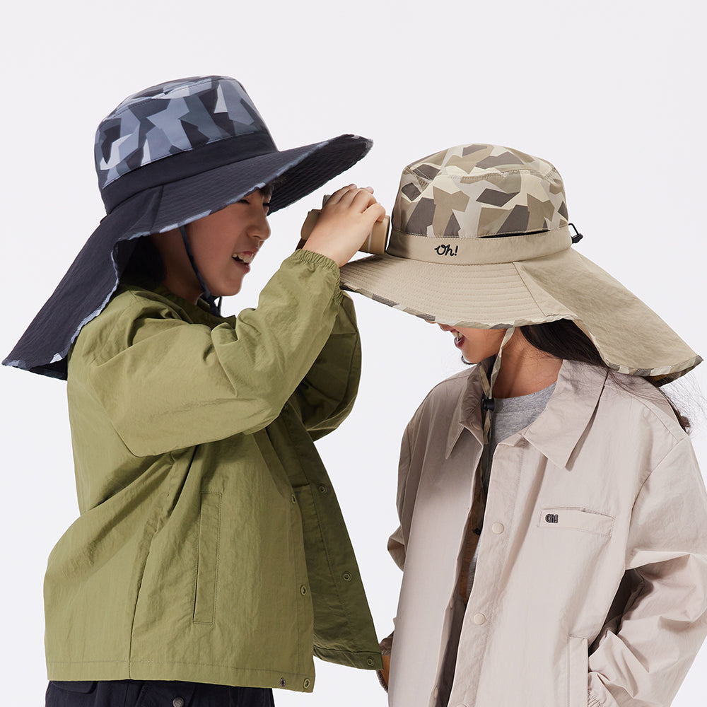 Kid’s Bucket Hat with Neck Flap and Strap UPF 50+