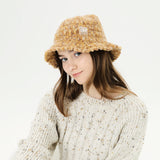 Knit Bucket Hat Winter Warm Stretchy Knitted Fisherman Cap
