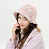 Knit Bucket Hat Winter Warm Stretchy Knitted Fisherman Cap