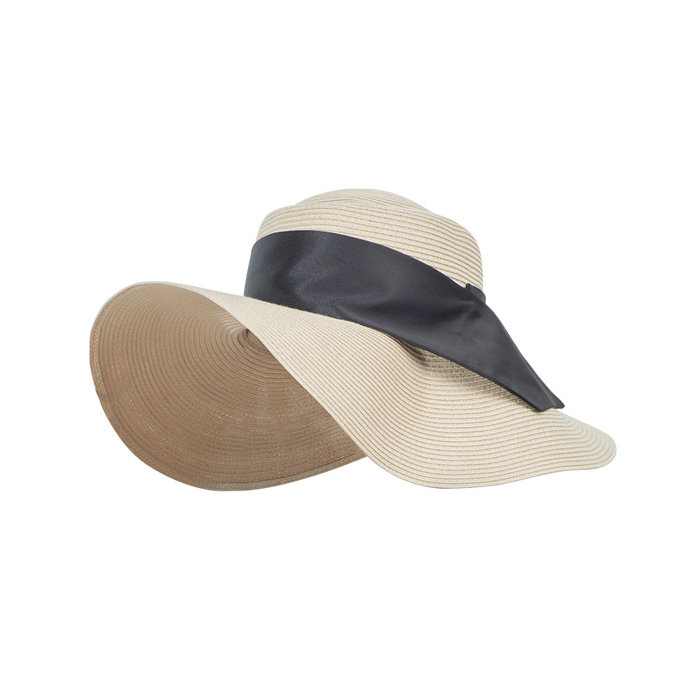 US Stock Women's Wide Brim Floppy Foldable Roll up Straw Hat UPF 50+