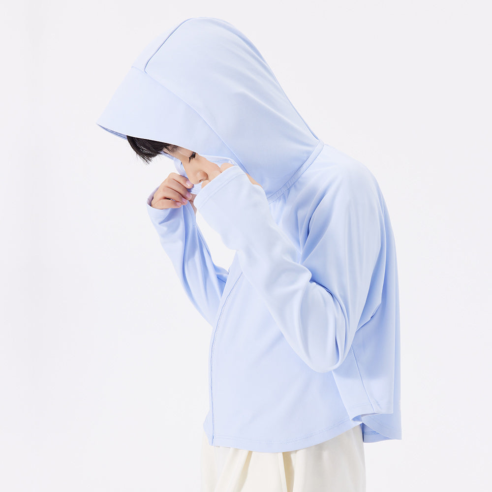 Kid's Sun Protection Hooded Cape for 4-13 Years Boys Girls UPF 50+