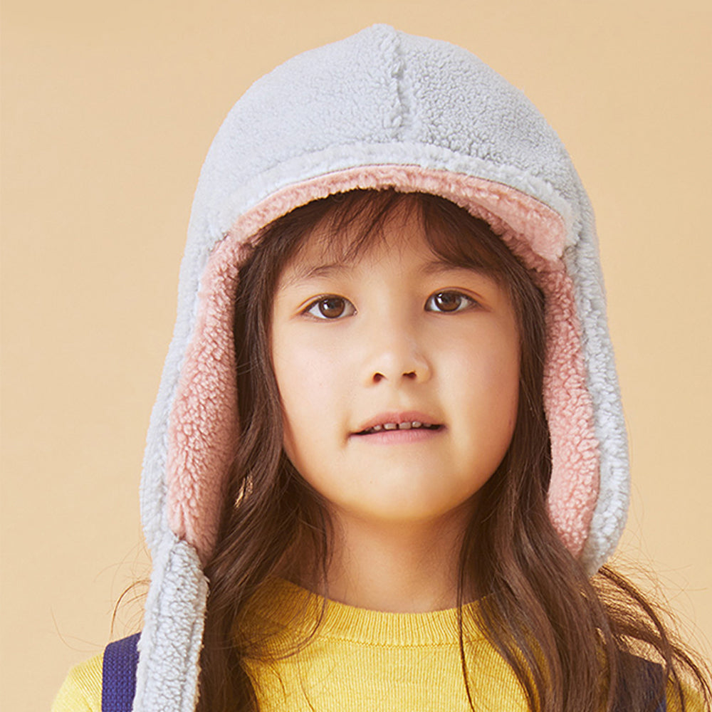 Kid's Plush Trapper Cap Reversible Winter Warm Bomber Hat