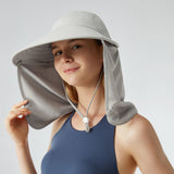 Unisex Fishing Hiking Sun Protection Face Neck Cover Flap Hat UPF 50+