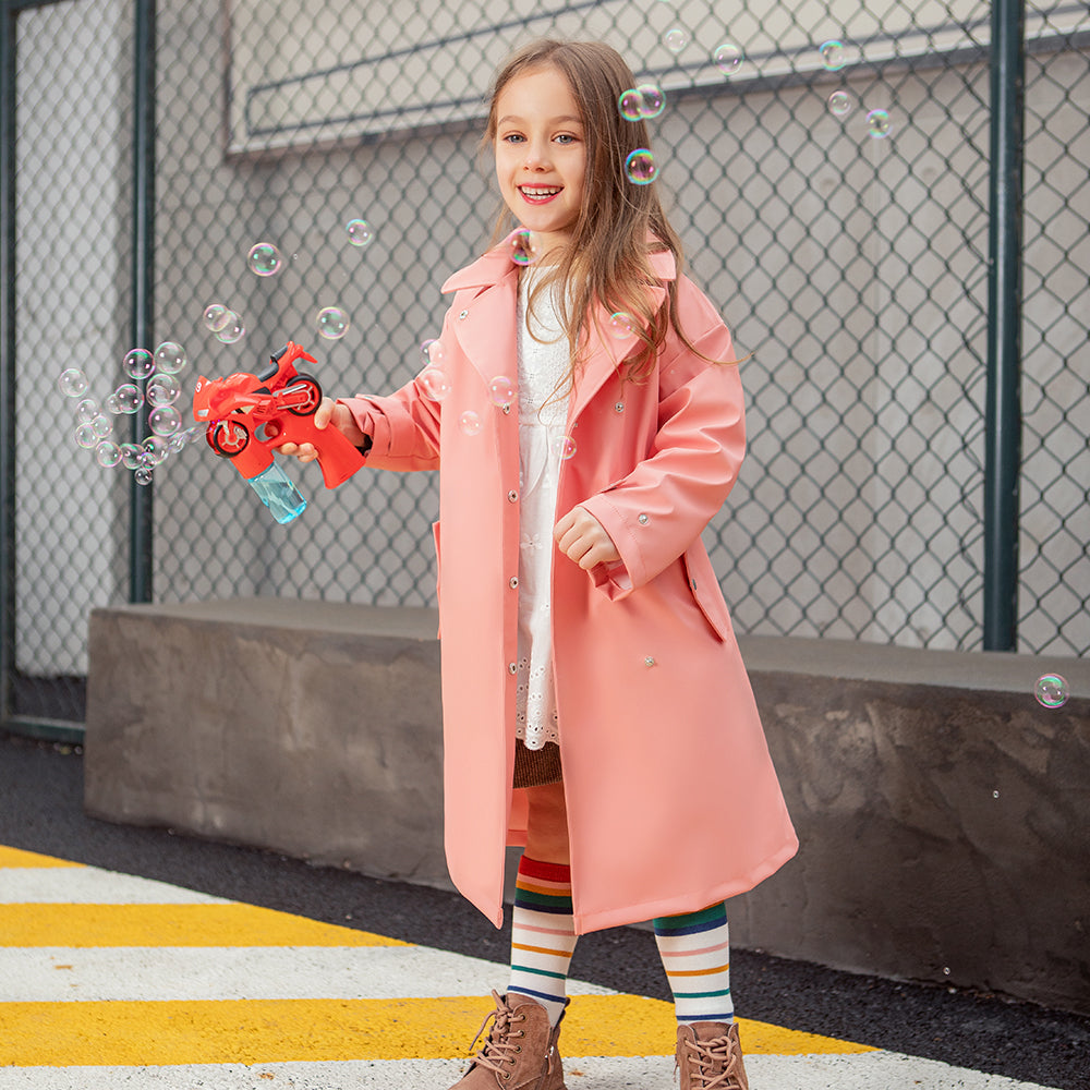 US Stock Kids Waterproof Jacket Hooded Raincoat Rain Wear for Girls Boys Age 4-11 Years