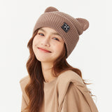 Winter Bear Ear Beanie Warm Knit Full Face Cover Balaclava Ski Hats for Men and Women