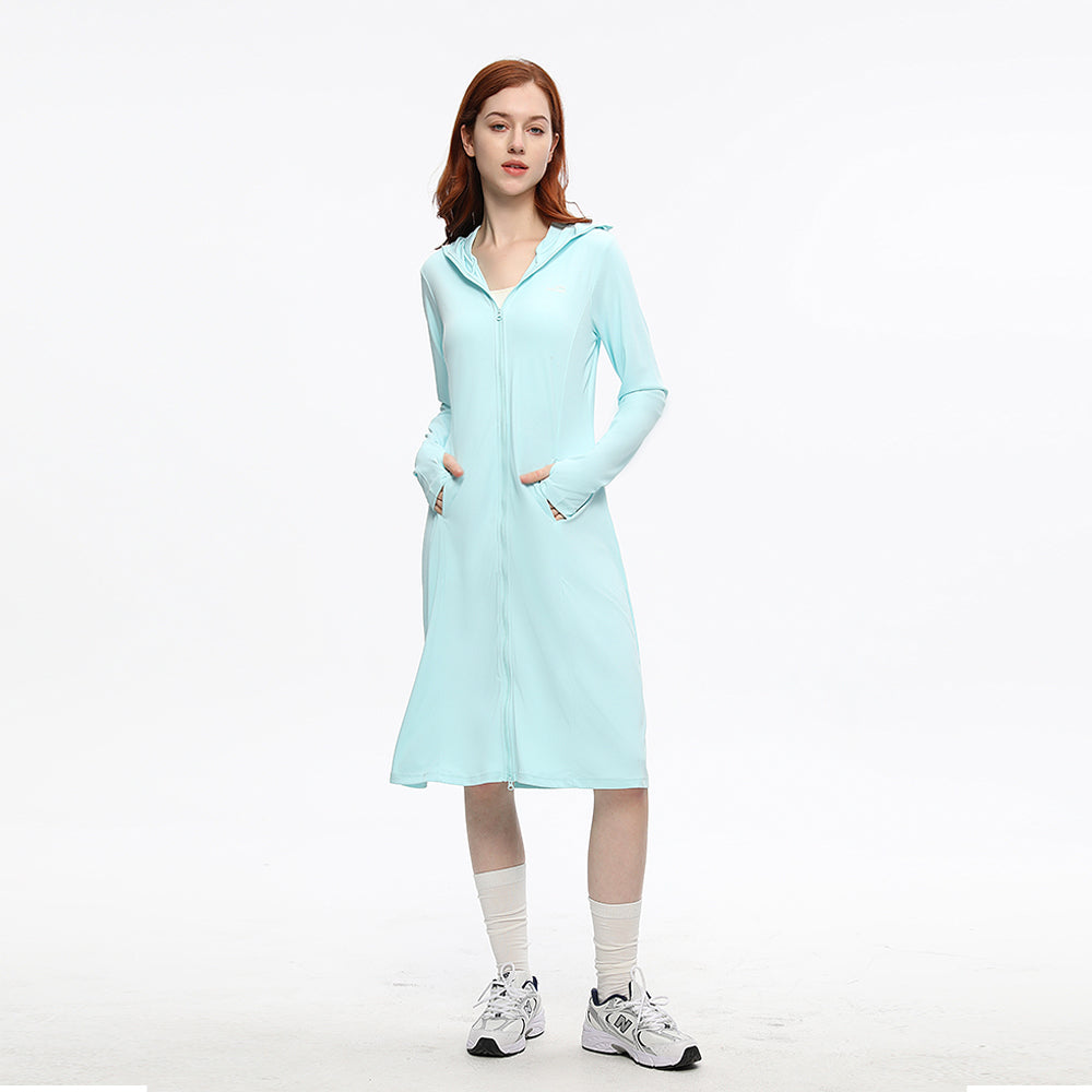 Women's Sun Protection Hoodie Mid-Long Dress UPF 50+ Jacket