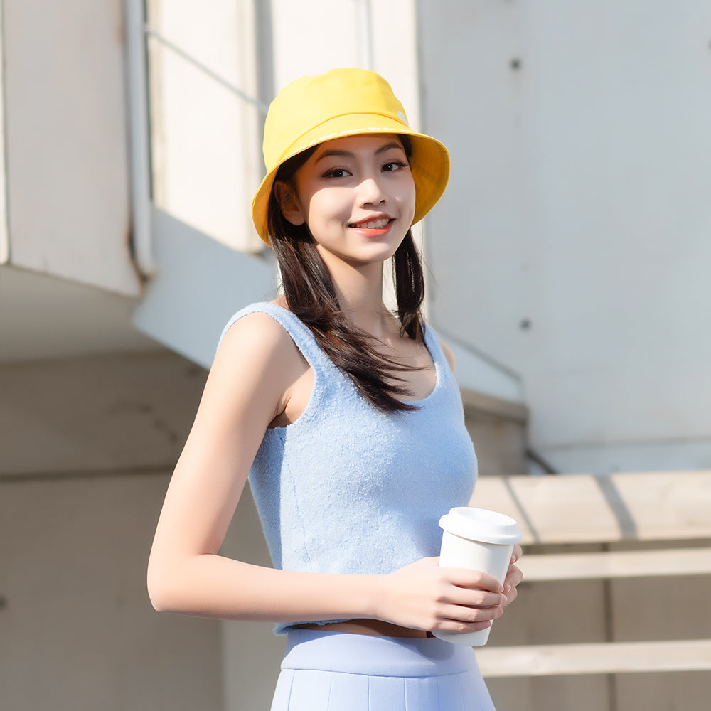 Women's Denim Packable Summer Travel Beach Bucket Hat UPF 50+