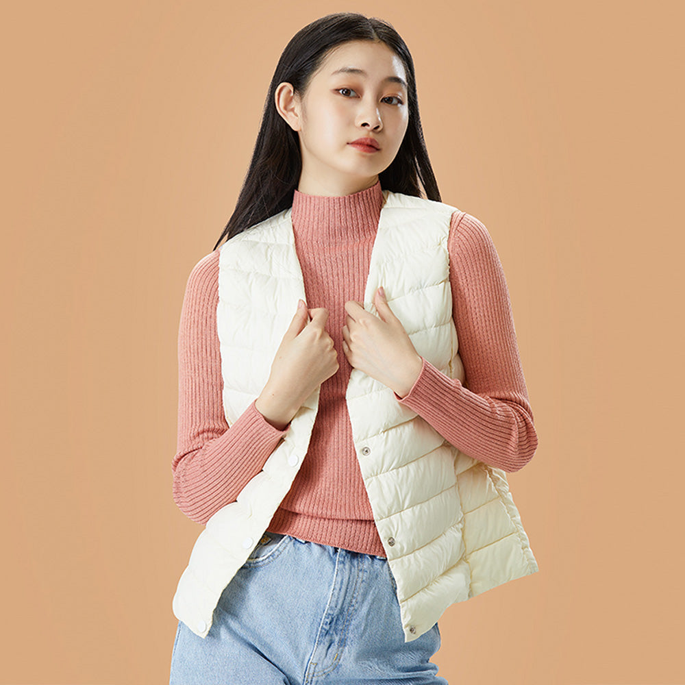 Women's Padded Down Vest Warm for Winter Fall