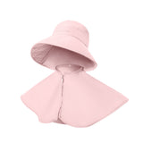US Stock Women's Wide Brim UV Protection Shoulder Cover Bucket Hat UPF 50+