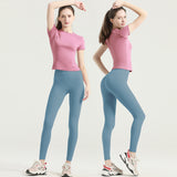 US Stock High-Waist Leggings Anti-Chafing Seams Ankle Sports Yoga Pants