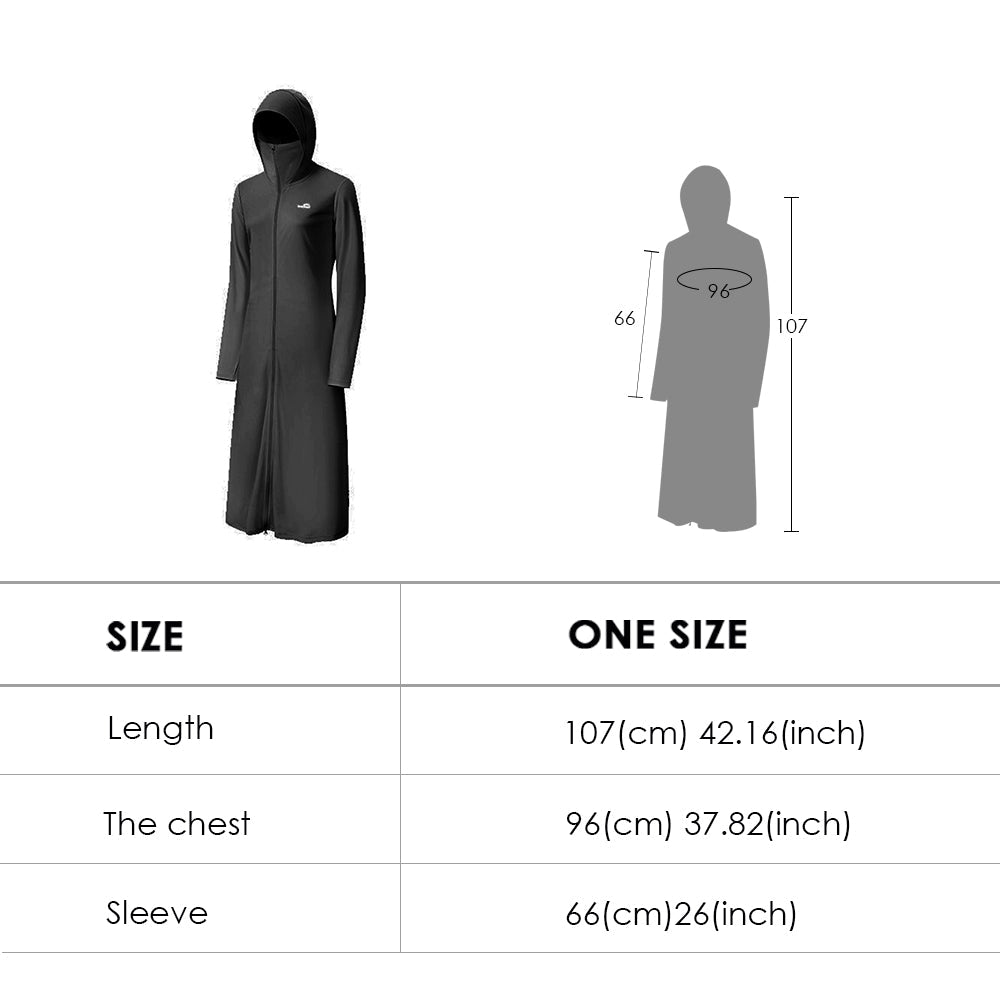 Women's Sun Protection Hoodie Mid-Long Dress UPF 50+ Jacket