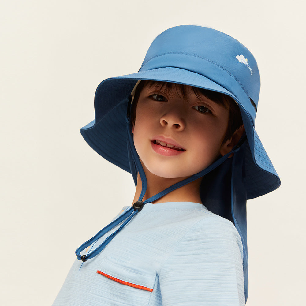 Kid's Sun-protective Bucket Hat with Neck Flap UPF 50+