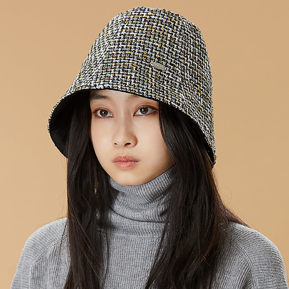 US Stock Women's Tweed Bucket Hat UPF 50+