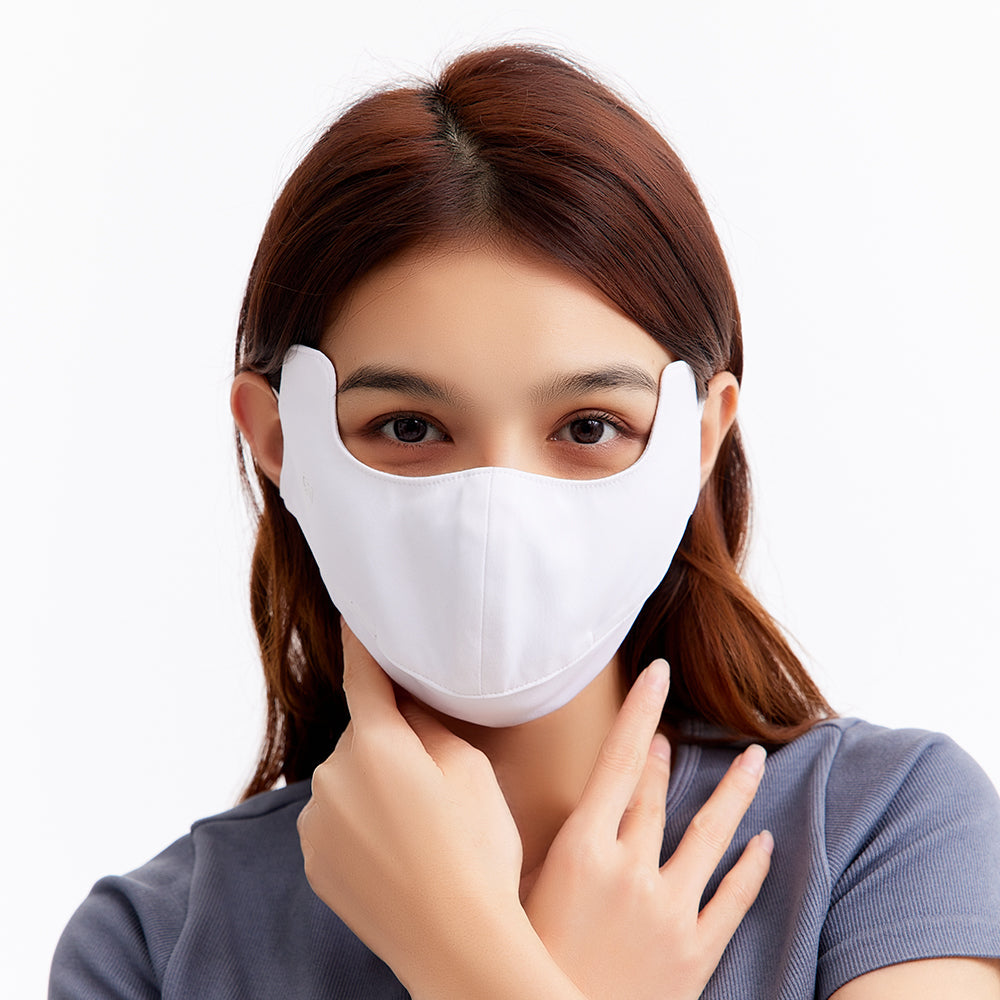 US Stock Breathable Sunscreen Face Mask with Mouth Opened UPF 50+