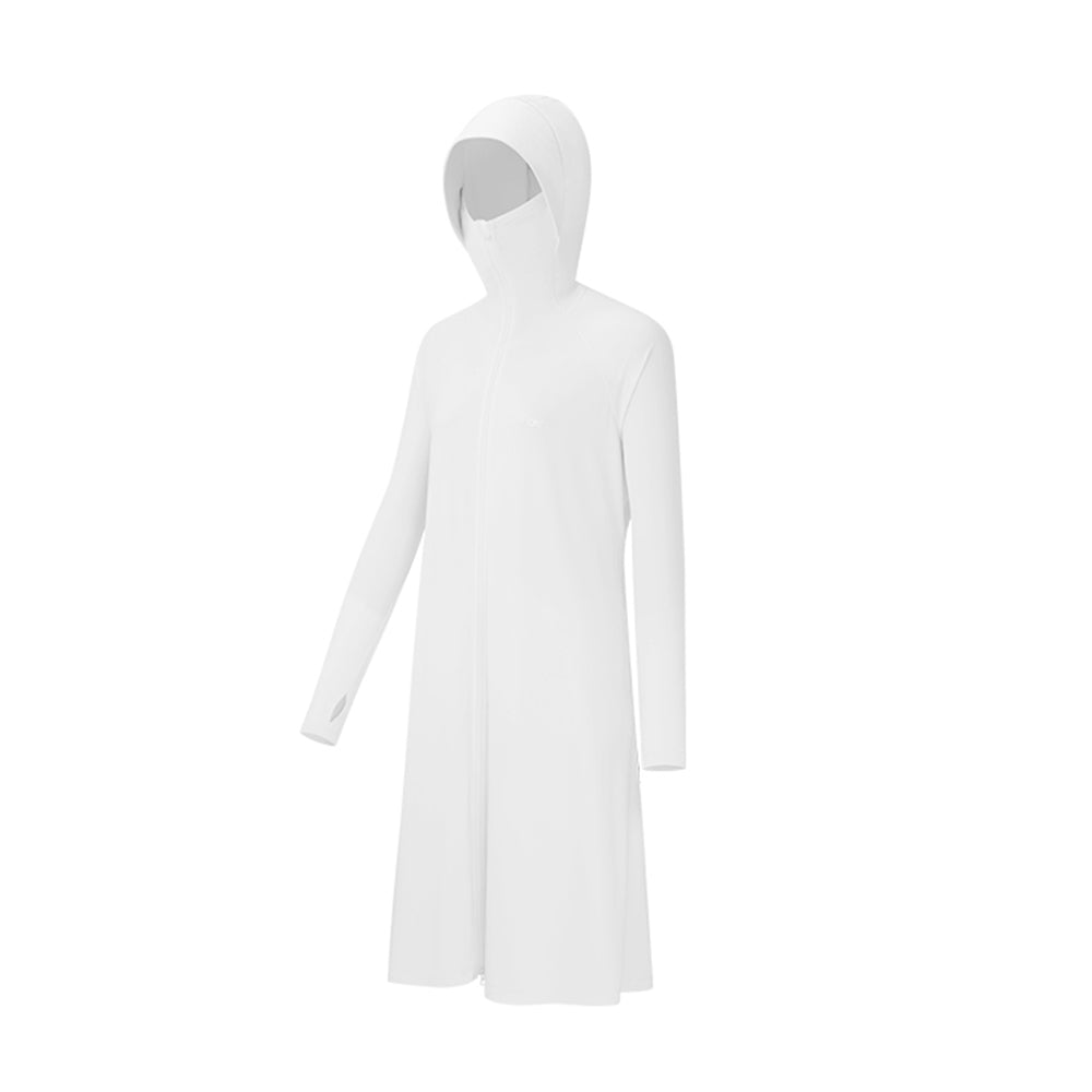 Women's Sun Protection Hoodie Long Sleeve Full Cover Cooling Mid Length Long Trench UPF 50+