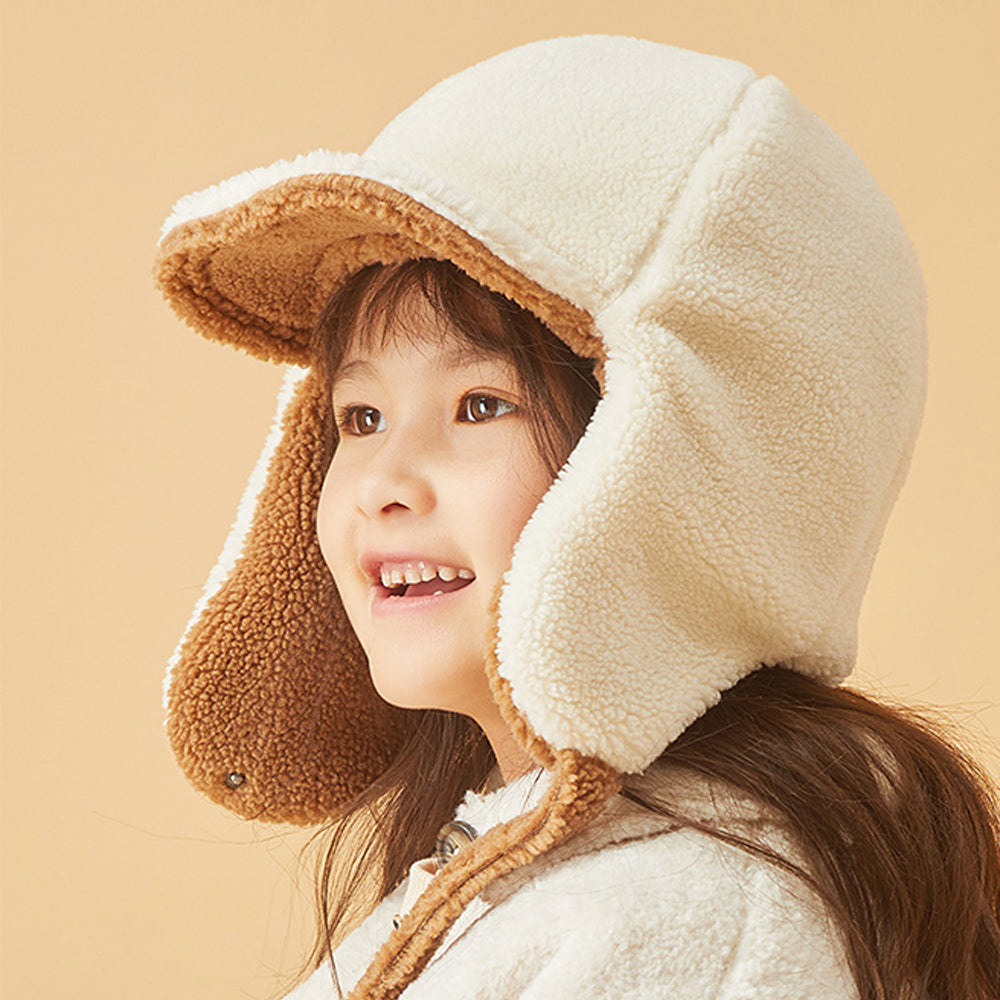 Kid's Plush Trapper Cap Reversible Winter Warm Bomber Hat