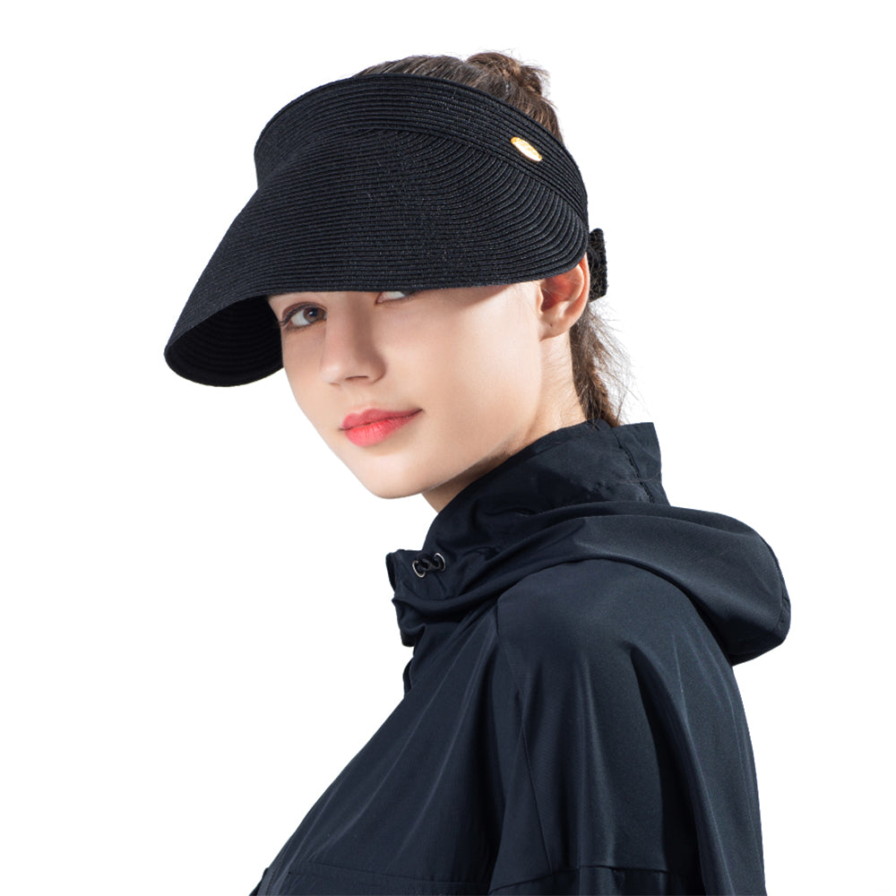 Women's Wide-Brim Roll-up Foldable Straw Hat UPF 50+