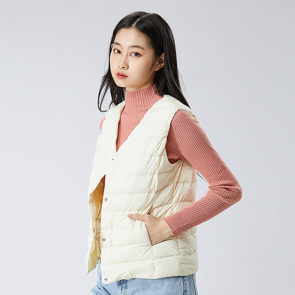 Women's Padded Down Vest Warm for Winter Fall