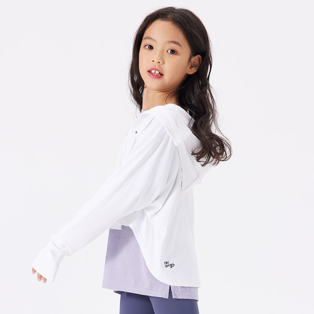 Kid's Sun Protection Hooded Cape for 4-13 Years Boys Girls UPF 50+