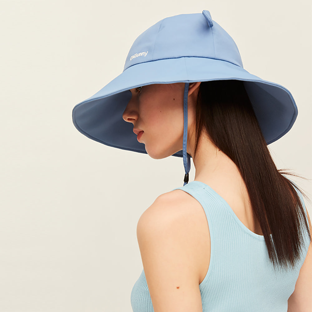 Women's Large Brim Sun Hat with Bear Ear UPF 50+