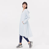 Women's Sun Protection Hoodie Long Sleeve Full Cover Cooling Mid Length Long Trench UPF 50+
