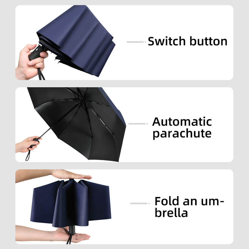 41 Inch Automatic Travel Umbrella for Rain Folding Strong Windproof Umbrella