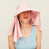 Unisex Sun Protection Fishing Hat with Face Neck Cover Flap Hiking Cap UPF 50+