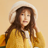 Girl in Faux-fur Bucket Hat