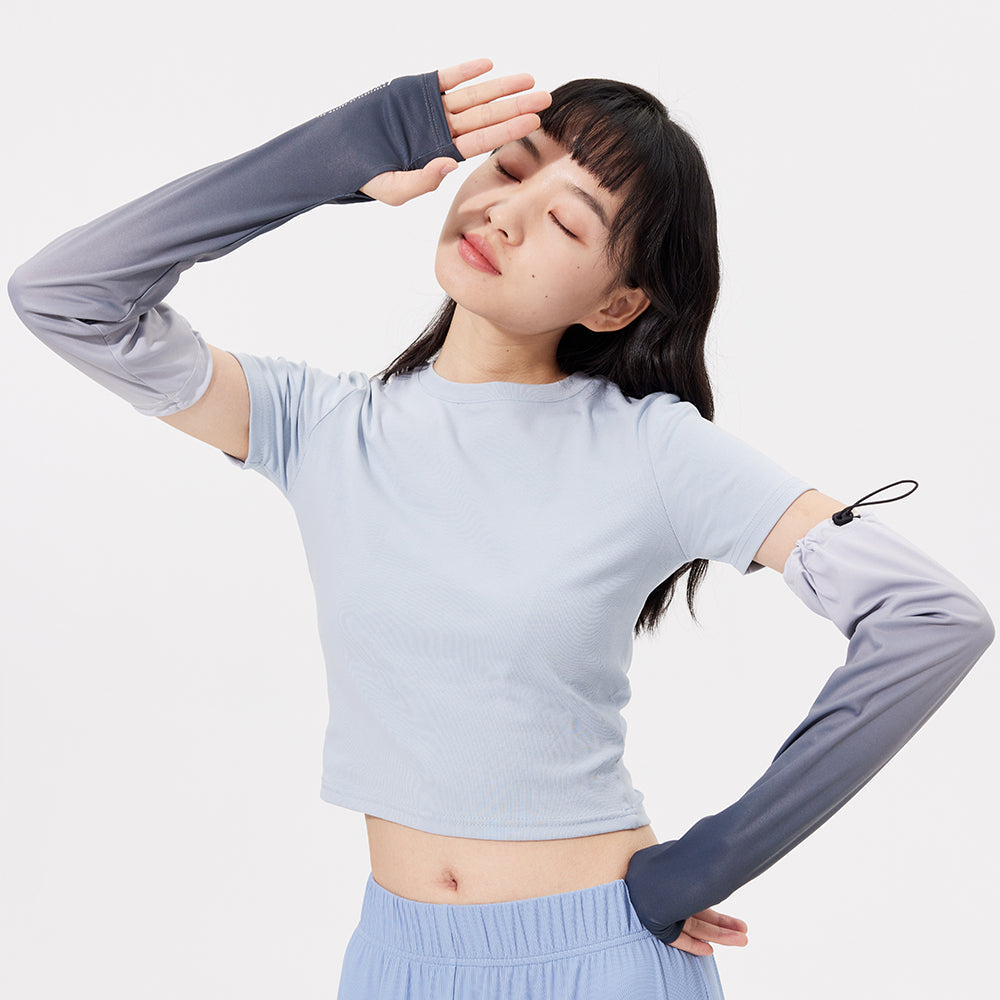 Gradient Color Sunscreen Loose Arm Sleeve UV Protection Gloves UPF 50+