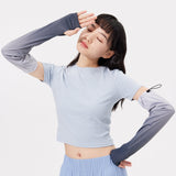 Gradient Color Sunscreen Loose Arm Sleeve UV Protection Gloves UPF 50+