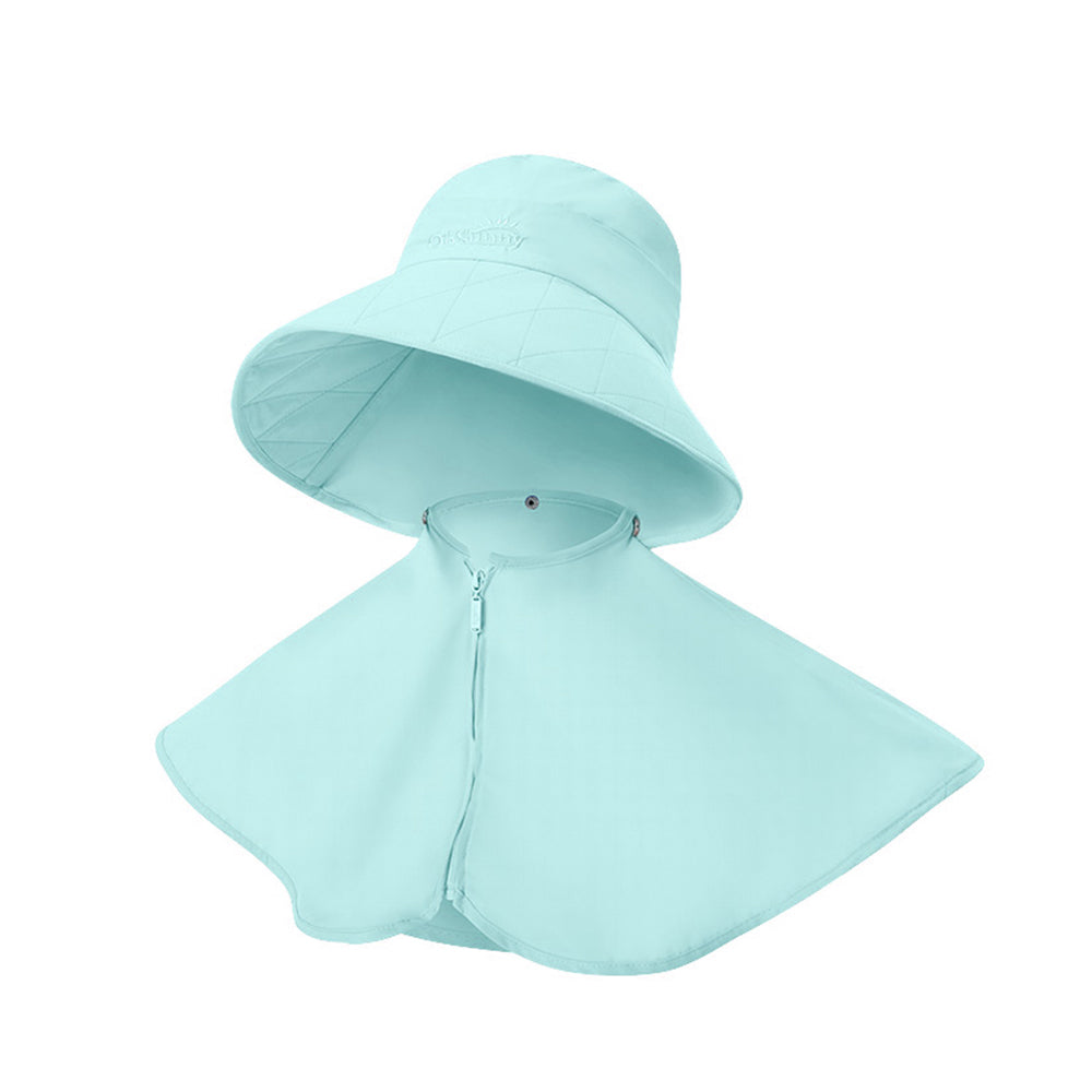 US Stock Women's Wide Brim UV Protection Shoulder Cover Bucket Hat UPF 50+