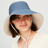 Women's Large Brim Bucket Hat Reversible Sun Cap UPF50+ Waterproof