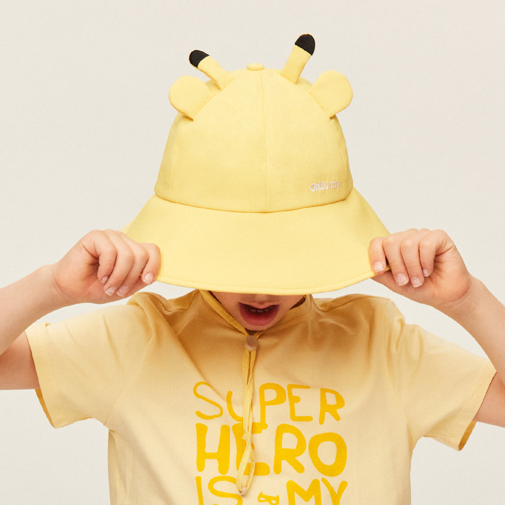 Kid's Cartoon Large Brim Sun Bucket Hat UPF 50+