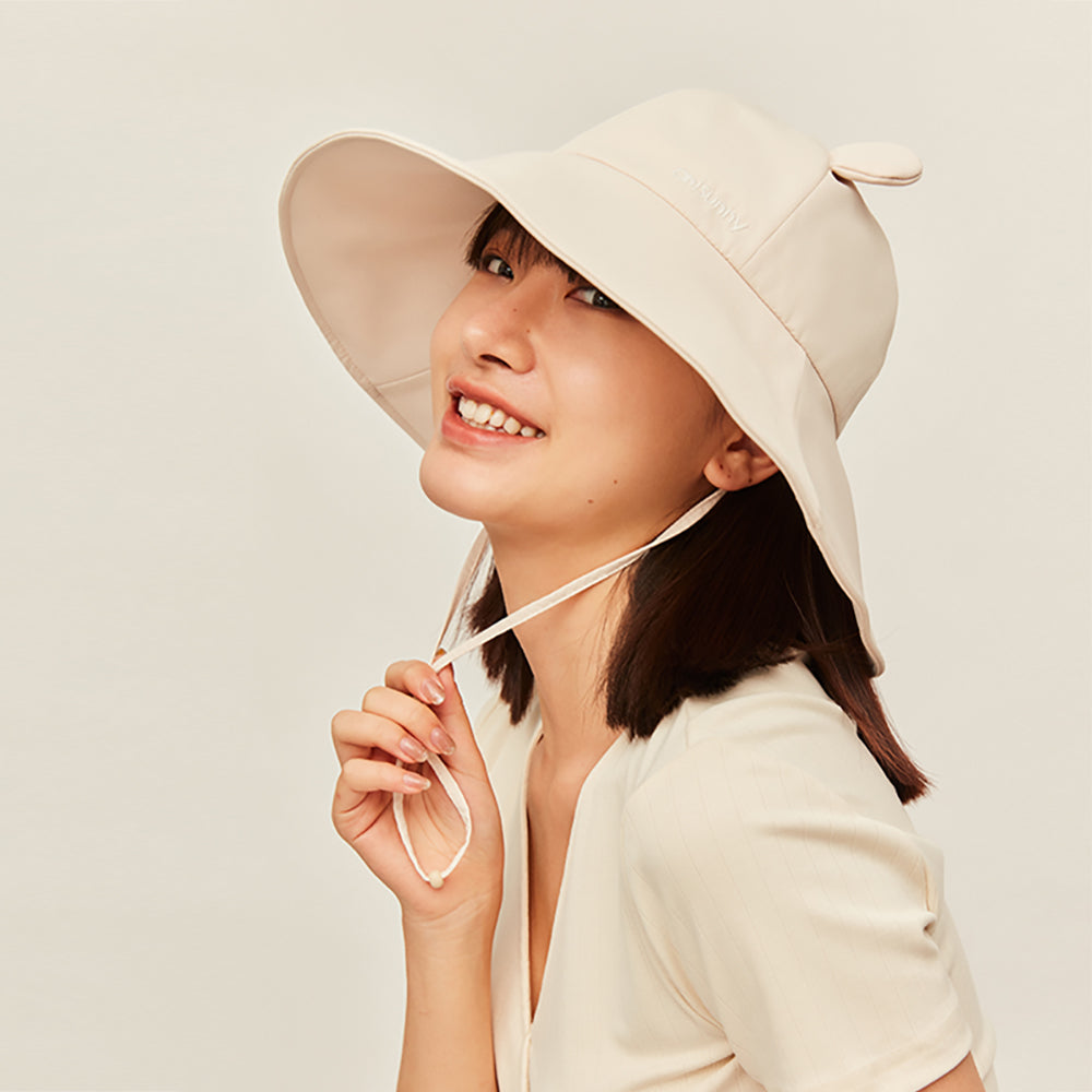 Women's Large Brim Sun Hat with Bear Ear UPF 50+