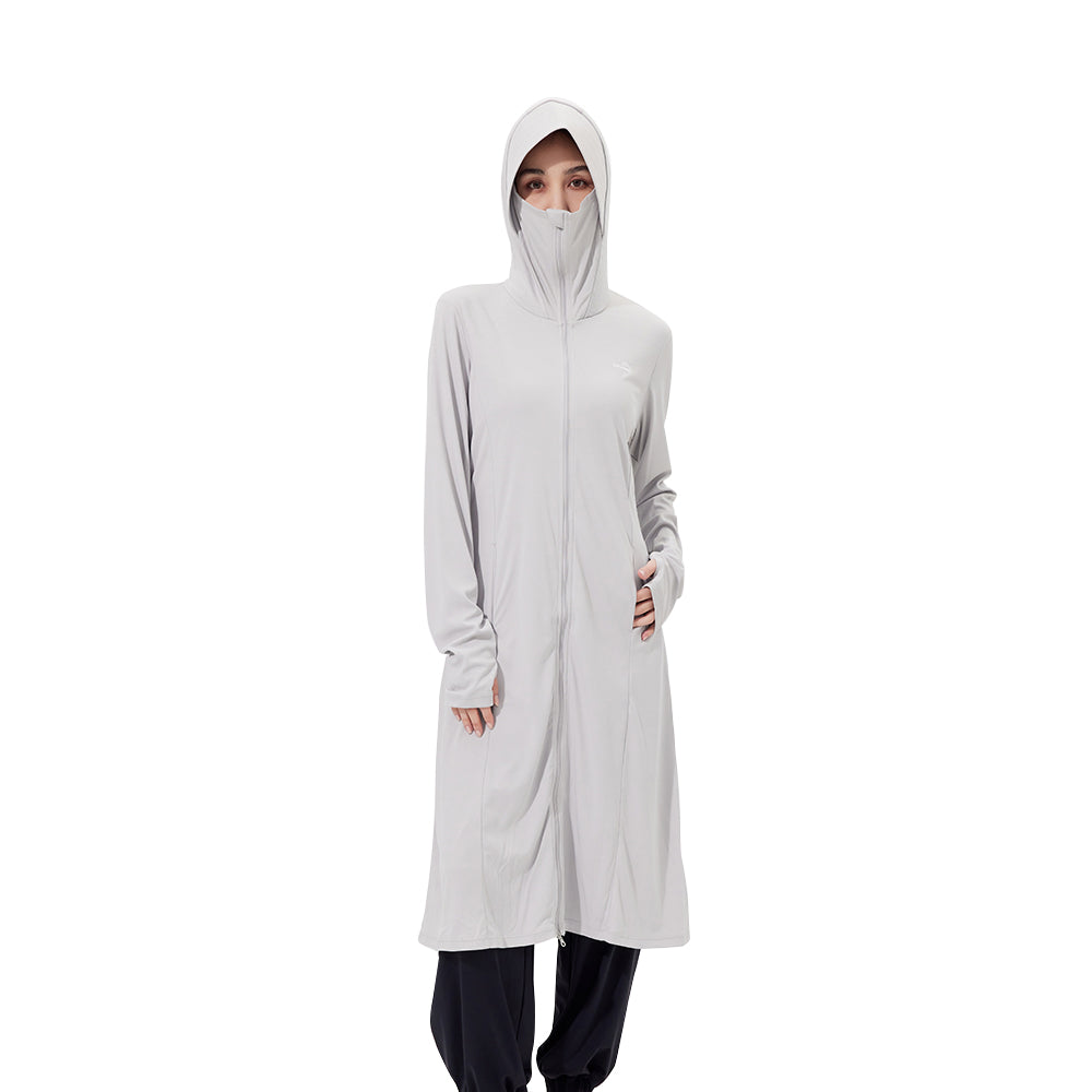 Women's Sun Protection Hoodie Mid-Long Dress UPF 50+ Jacket