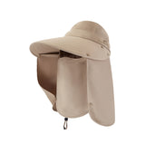 Unisex Sun Protection Fishing Hat with Face Neck Cover Flap Hiking Cap UPF 50+