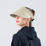 Women's Wide-Brim Roll-up Foldable Straw Hat UPF 50+