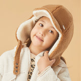 Kid's Plush Trapper Cap Reversible Winter Warm Bomber Hat