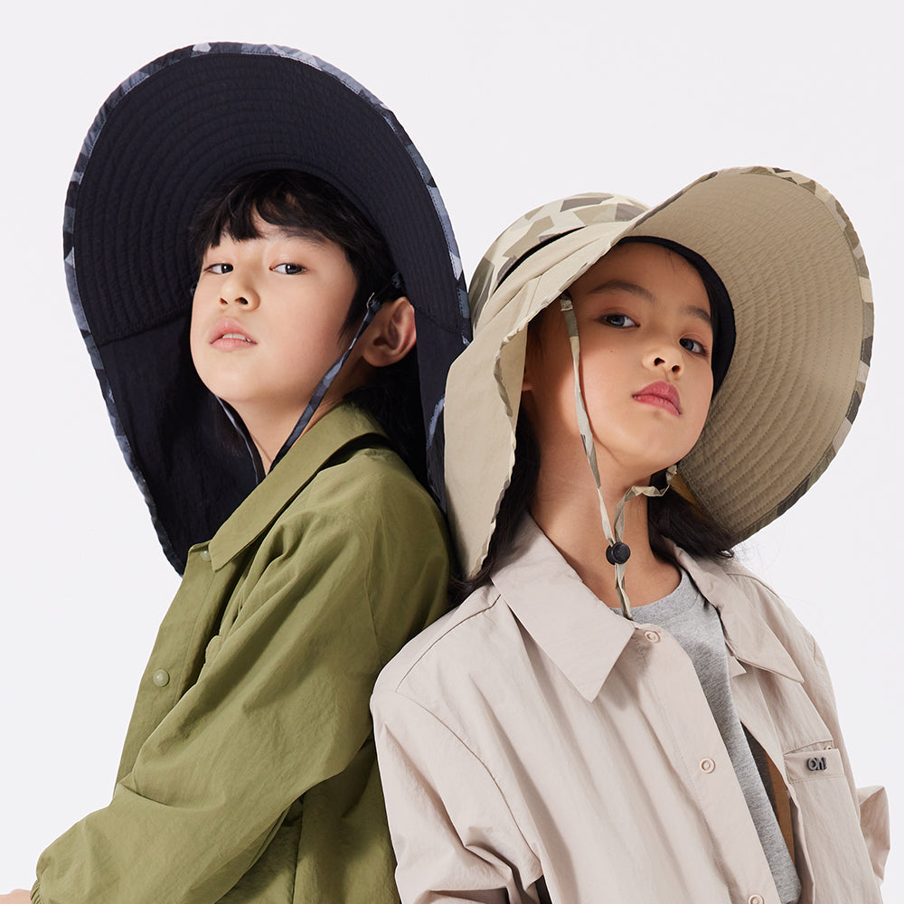 Kid’s Bucket Hat with Neck Flap and Strap UPF 50+
