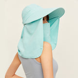 Unisex Sun Protection Fishing Hat with Face Neck Cover Flap Hiking Cap UPF 50+