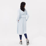 Women's Sun Protection Hoodie Long Sleeve Full Cover Cooling Mid Length Long Trench UPF 50+